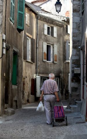 Old Man With Shopping at the Market in La Voulte Sur Rhone 